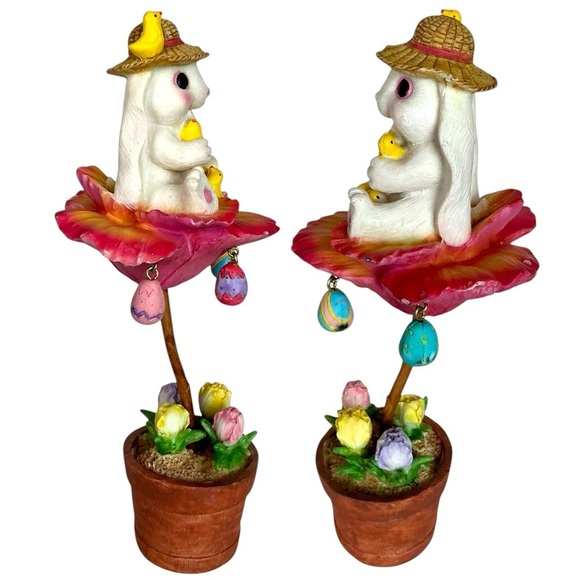 Cracker Barrel Easter Bunny Vintage Figure Incredible Details Chicks Easter Eggs - Picture 10 of 16